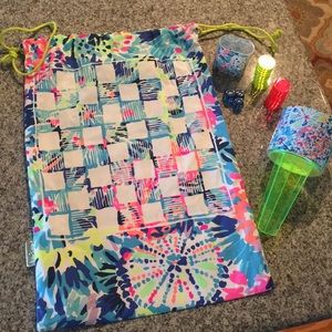 Lilly Pulitzer Drawstring Beach Bag & Cup Holder